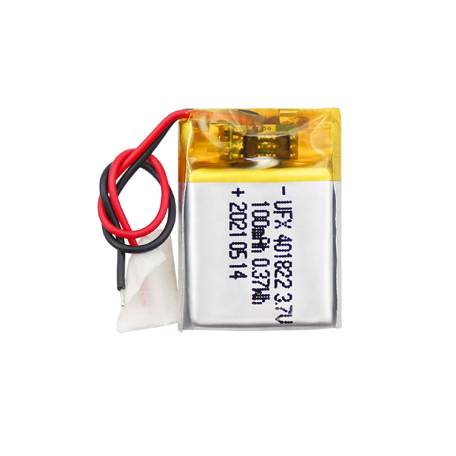 Li-polymer Manufacturer For Electric Toy UFX 401822 100mAh 3.7V Li-ion Polymer Battery With MSDS