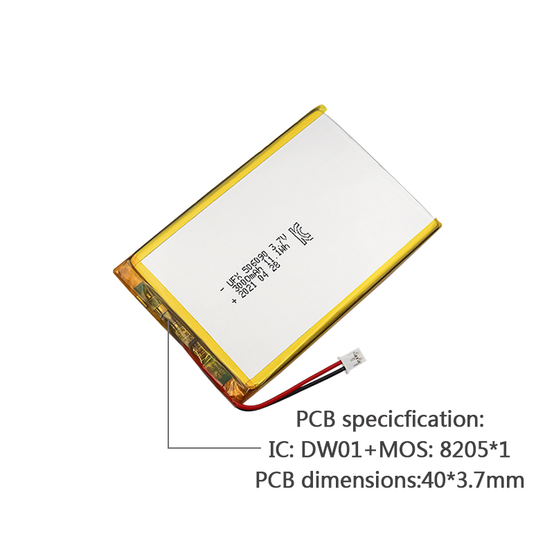 UFX 506090 3000mAh 3.7V-리튬 폴리머 셀 솔루션