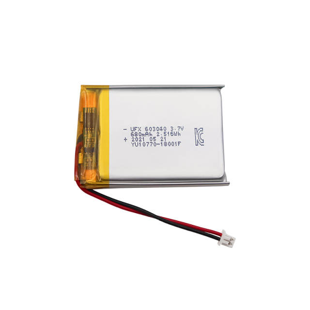 중국 리포 셀 공장 도매 충전식 배터리 UFX 603040 680mAh 3.7V UL / KC 인증을 받은 리튬 이온 배터리