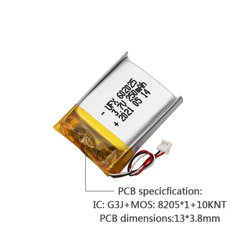 Lithium Cell Supplier Wholesale Facial Beauty Instrument Battery UFX 602025 250mAh 3.7V Rechargeable Li-po Battery