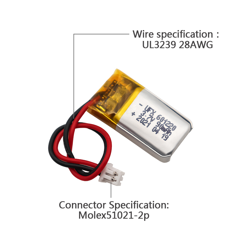 리튬 이온 전지 제조 UFX 601220 90mAh 3.7V