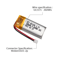 중국 리튬전지 공장 준공 번역 펜을 위한 고품질 Li 중합체 세포 UFX 601430 180mAh 3.7V