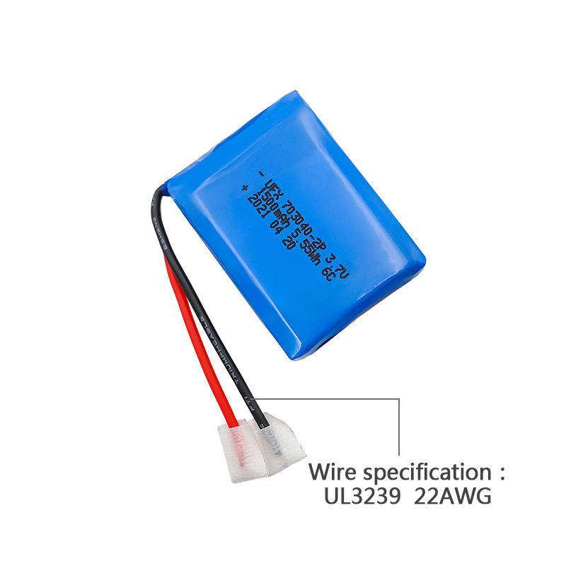 중국 리튬 이온 폴리머 전지 제조업체 도매 조명 장치 배터리 UFX 703040-2P 1500mAh 3.7V