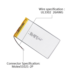 China Lipo Cell Manufacturer Supply Smart Home Rechargeable Battery UFX 425090 2300mAh 3.7V Li-ion Polymer Battery Pack