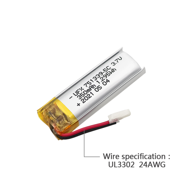 Lithium Ion Polymer Cell Factory Professional Customized Hand Warmer Rechargeable Lipo Battery UFX751339-5C 350mAh 3.7V 5C Discharge Battery Pack