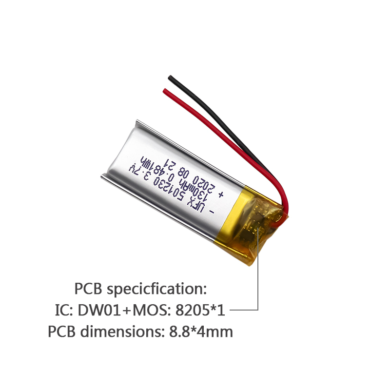 Chinese Lipo Cells Factory lithium ion battery rechargeable UFX 501230 130mAh 3.7V lithium batteries