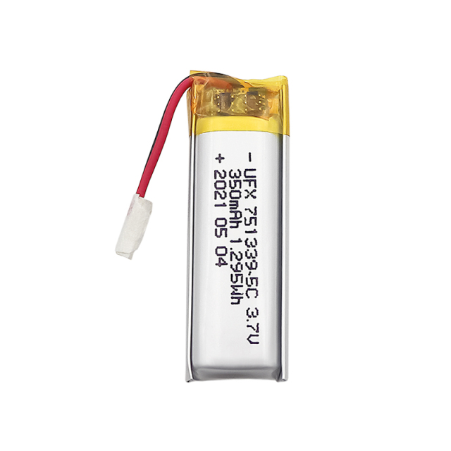 Lithium Ion Polymer Cell Factory Professional Customized Hand Warmer Rechargeable Lipo Battery UFX751339-5C 350mAh 3.7V 5C Discharge Battery Pack
