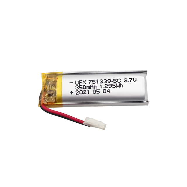 Lithium Ion Polymer Cell Factory Professional Customized Hand Warmer Rechargeable Lipo Battery UFX751339-5C 350mAh 3.7V 5C Discharge Battery Pack