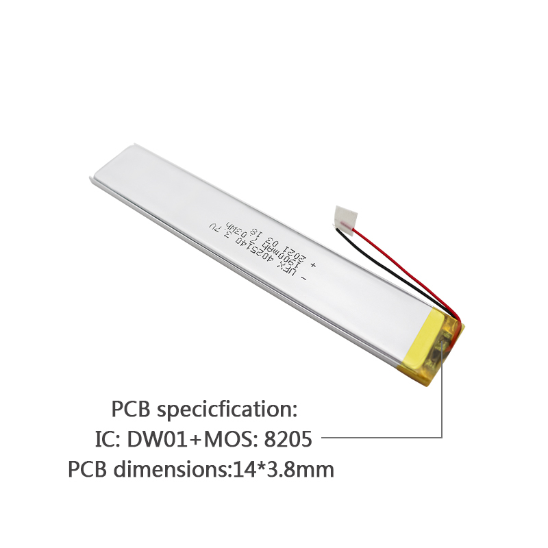 중국 리튬셀 제조업체 맞춤형 초박 Bluetooth 키보드 배터리 UFX 4025140 1900mAh 3.7V 리튬 이온 폴리머 배터리