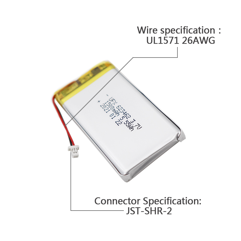 리튬 셀 공장 고품질 의료장비용 리튬 폴리머 배터리"는 한국어로 UFX 623462 1500mAh 3.7V 리튬 폴리머 셀