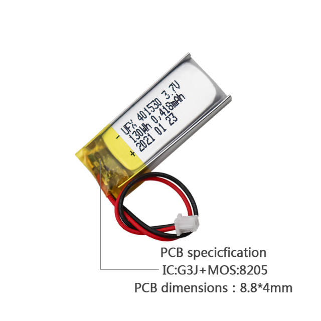 Li-ion Polymer Cell Factory Professional Customized Special-shape Battery UFX 401530 130mAh 3.7V Rechargeable Lithium-polymer Battery Pack