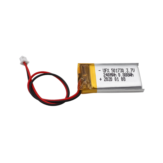 Battery Factory Outlet Store Customized Monitoring Equipment Battery UFX 501730 240mAh 3.7V Mini Li-polymer Battery