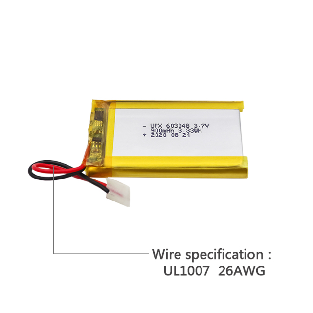 Li-ion Battery Factory Wholesale Rechargeable Battery for Mini-speaker UFX 603048 900mAh 3.7V Lithium-ion Battery with UL / KC Certification