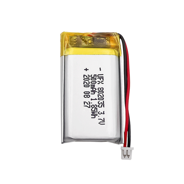 Chinese Li-polymer Cell Manufacturer Supply Smart Wearable Device Battery UFX 802035 500mAh 3.7V KC Certificate