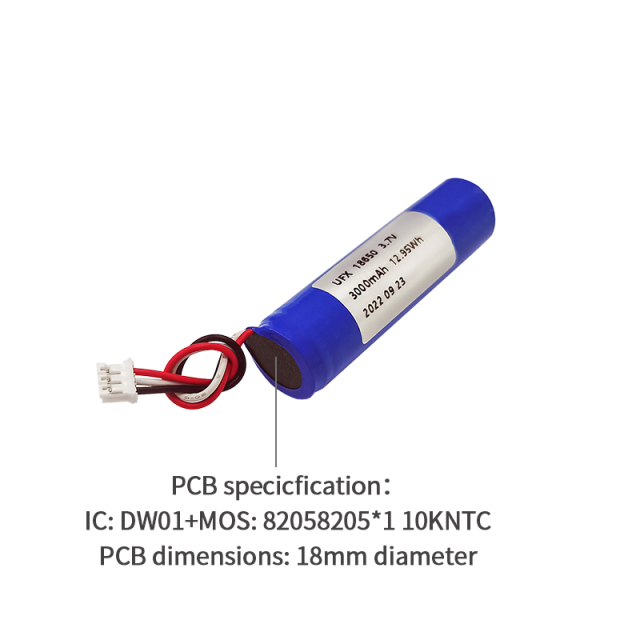 중국 Li-po 셀 공장 미니 스피커용 도매 충전식 배터리 UFX 18650 3000mAh 3.7V 충전식 Li-po 배터리