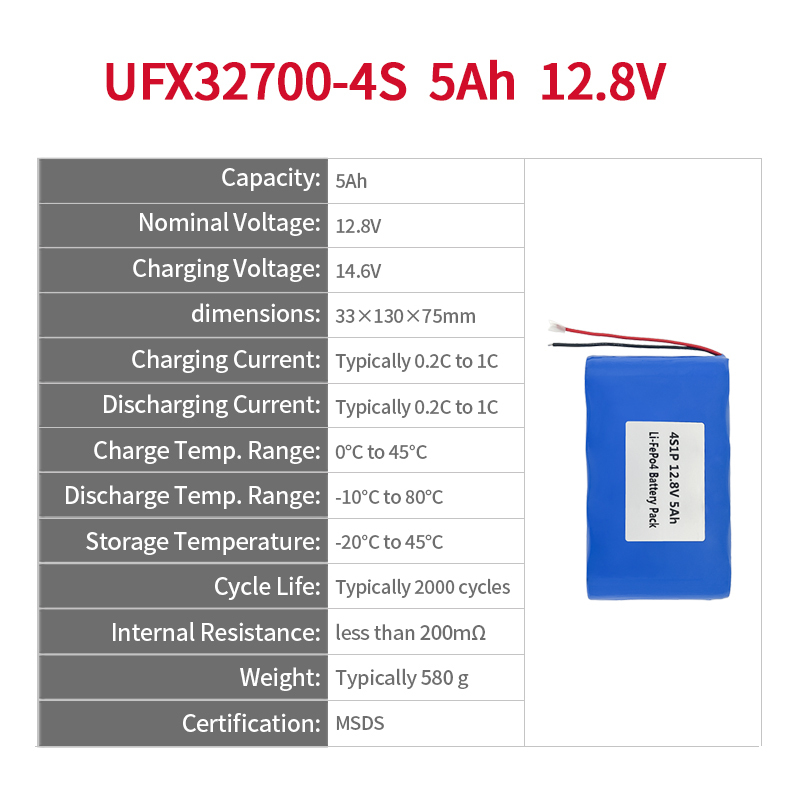 중국 배터리 공장 미용기기 배터리 공급 UFX 32700-4S 5000mAh 12.8V 리튬 철 인산화물 배터리