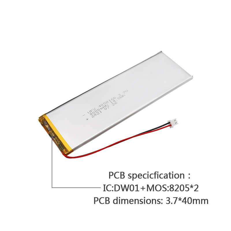 리튬 배터리 공급업체 사용자 정의 LED 라이트 배터리 UFX 4050160 4000mAh 3.7V 리튬 이온 배터리 3.7V