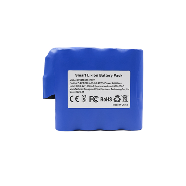 리튬 이온 회사 파워 뱅크를 위한 리튬 이온 전지 도매 UFX 18650-2S2P 5200mAh 7.4V 리포 배터리 7.4V