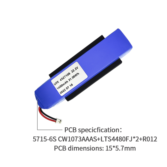 lithium ion battery manufacturers lithium ion battery pack UFX 4527106-6S 1400mAh 22.2V pouch type lithium ion battery