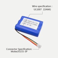 리튬 파우치 셀 공급업체 18650 충전식 배터리 UFX 18650-3P 7500mAh 3.7V 원통형 배터리