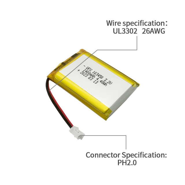 Lithium Battery Components Suppliers electric tool battery UFX 103450 1400mAh 3.2V lithium from battery