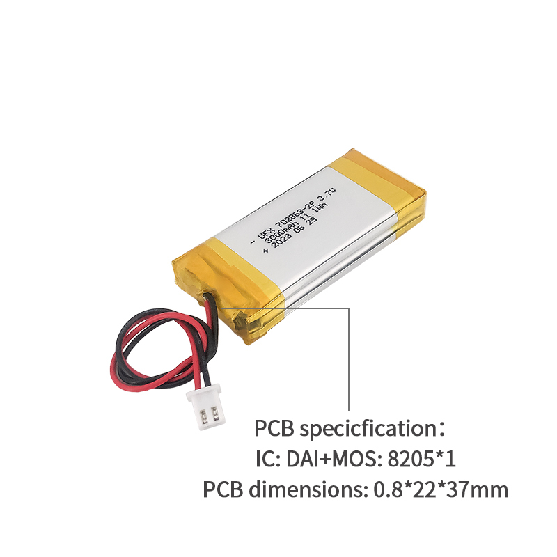 리튬 이온 배터리 제조 리튬 배터리 전자 풍기 UFX 702863-2P 3000mAh 3.7V 최고의 리튬 배터리