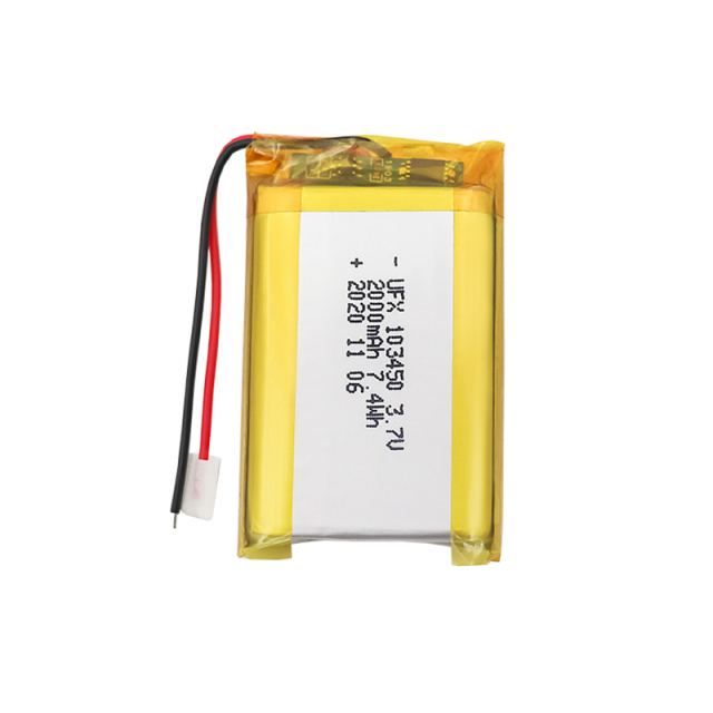 리튬 이온 셀 제조업체 모기 구충제 램프용 배터리 UFX 103450 2000mAh 3.7V UL CE FCC UN 인증