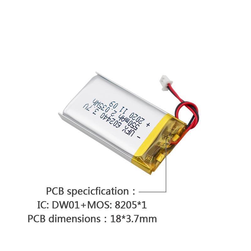 리튬 배터리 팩 공급업체 전자 담배용 도매 충전식 배터리 UFX 602440 550mAh 3.7V 소비자 가전 배터리
