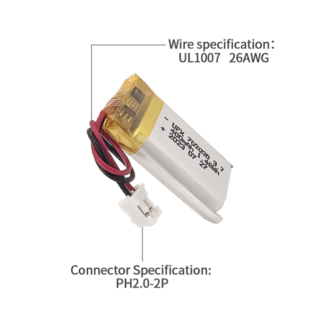 Lithium Ion Cell Manufacturers Battery-powered pet toys UFX 702030 400mAh 3.7V Cylindrical Battery Pack