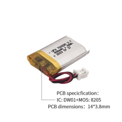 Lithium Ion Cell Manufacturers Battery-powered pet toys UFX 702030 400mAh 3.7V Cylindrical Battery Pack