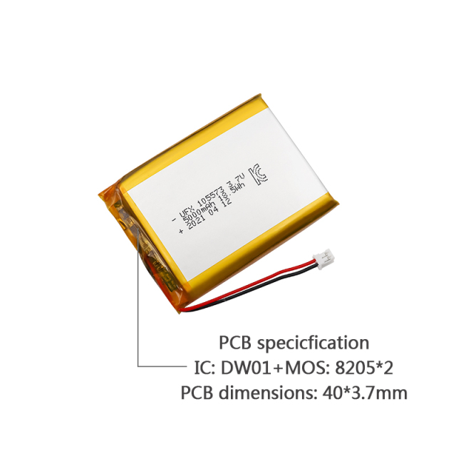 중국의 리튬 이온 배터리 제조업체 전기 믹서 배터리 UFX 105573 5000mAh 3.7V 리튬 배터리 5000mAh