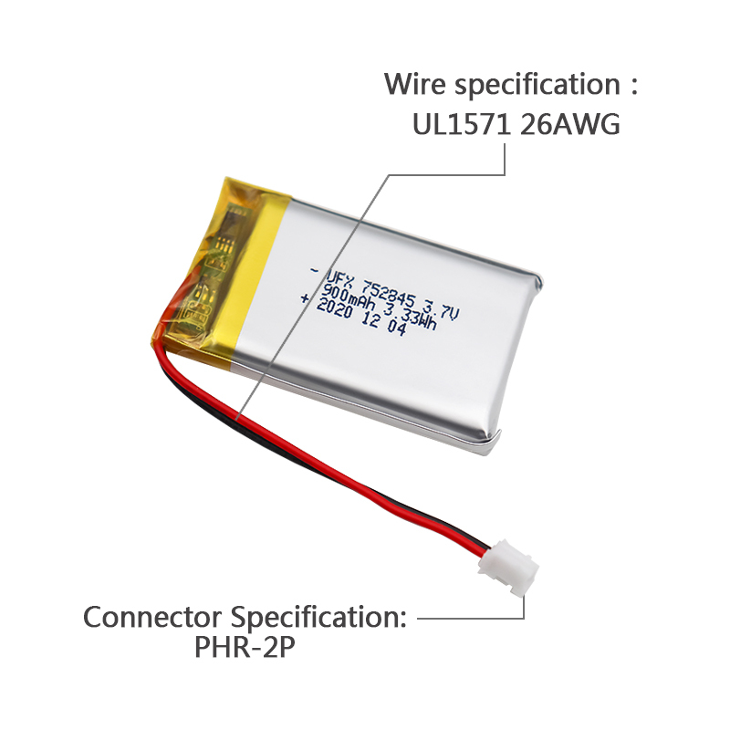 리튬 제조 회사 전기 면도기 배터리 UFX 752845 900mAh 3.7V