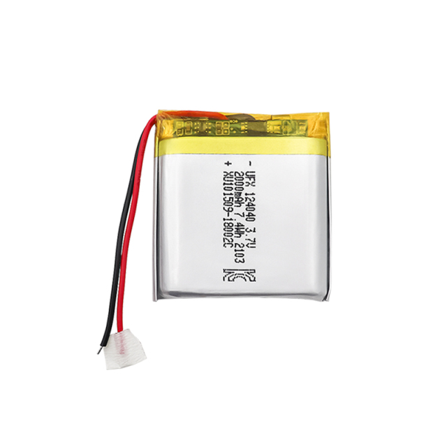 중국 배터리 회사 토치용 충전식 배터리 UFX 124040 2000mAh 3.7V 리튬 이온 폴리머 배터리