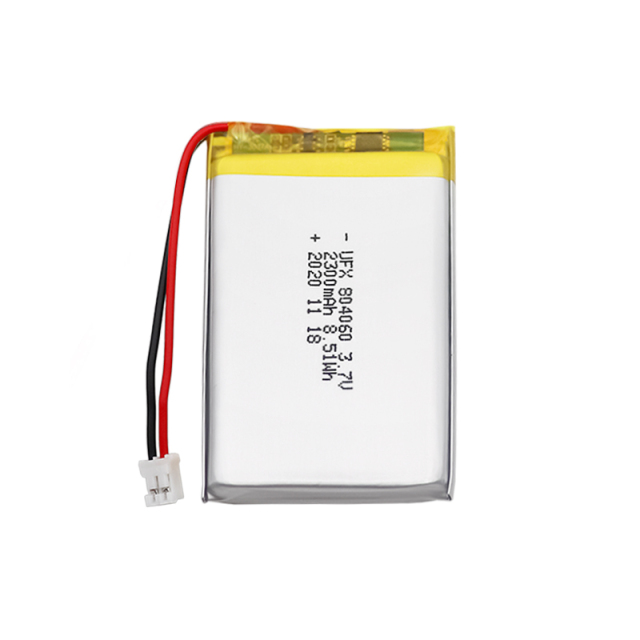 중국 리튬 배터리 DC 모터 충전식 배터리 UFX 804060 2300mAh 3.7V 3.7V 충전식 배터리