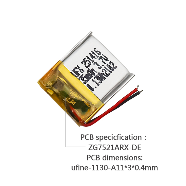 리튬 배터리 제조업체 중국 디지털 멀티미터 배터리 UFX 251416 35mAh 3.7V 가장 작은 리튬 이온 배터리