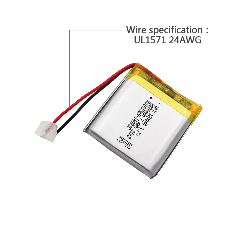 중국 배터리 회사 토치용 충전식 배터리 UFX 124040 2000mAh 3.7V 리튬 이온 폴리머 배터리