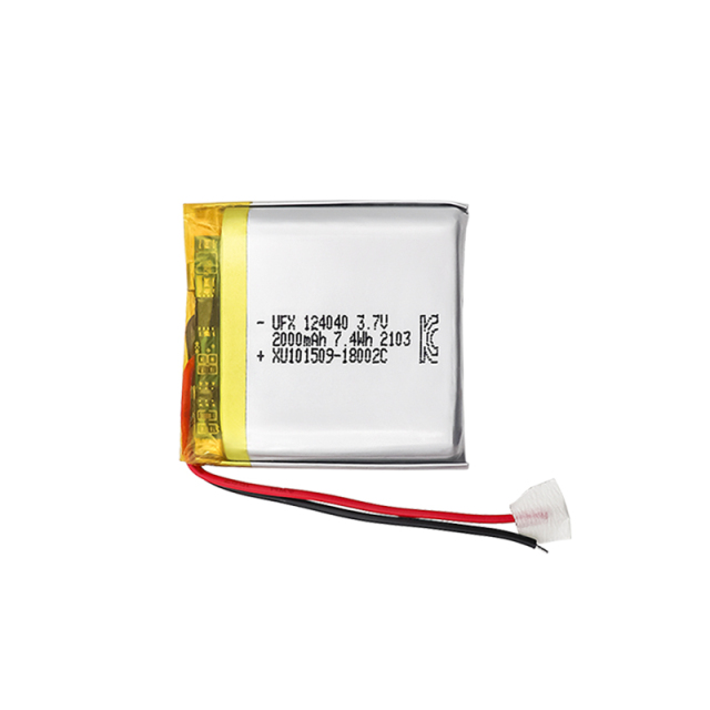 중국 배터리 회사 토치용 충전식 배터리 UFX 124040 2000mAh 3.7V 리튬 이온 폴리머 배터리