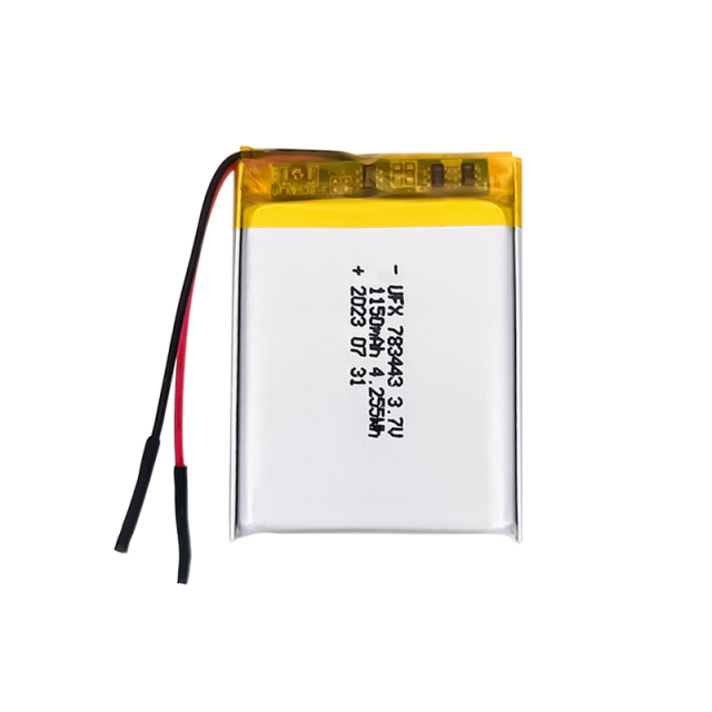 중국 배터리 공급 업체 전화기용 충전식 배터리 UFX 783443 1150mAh 3.7V 충전식 리튬 이온 배터리