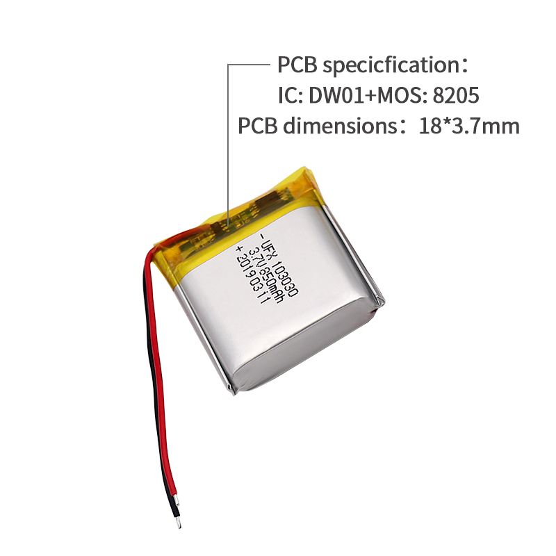 China Battery Manufacturers SupplyRechargeable Battery For Emergency Light UFX 103030 3.7v 850mah Battery