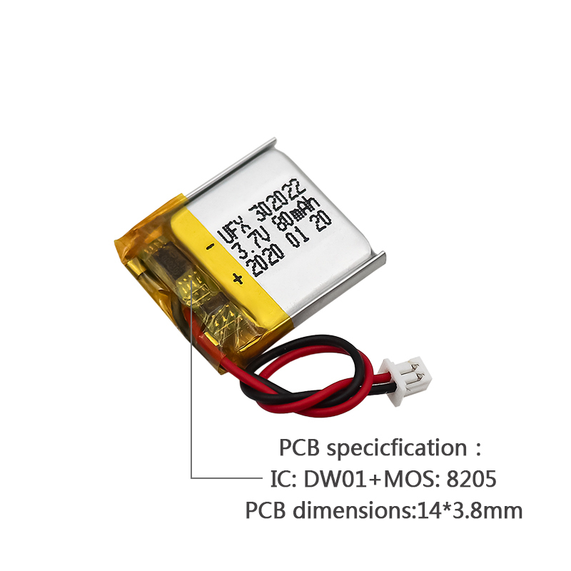 Lithium Polymer Battery Manufacturer Customized Dog Guard battery UFX 302022 80mAh 3.7V Small Lipo Battery Batteries