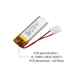 리튬 이온 배터리 제조업체 중국 애완동물 배터리 UFX 301030 3.7v 75mah Lipo Battery