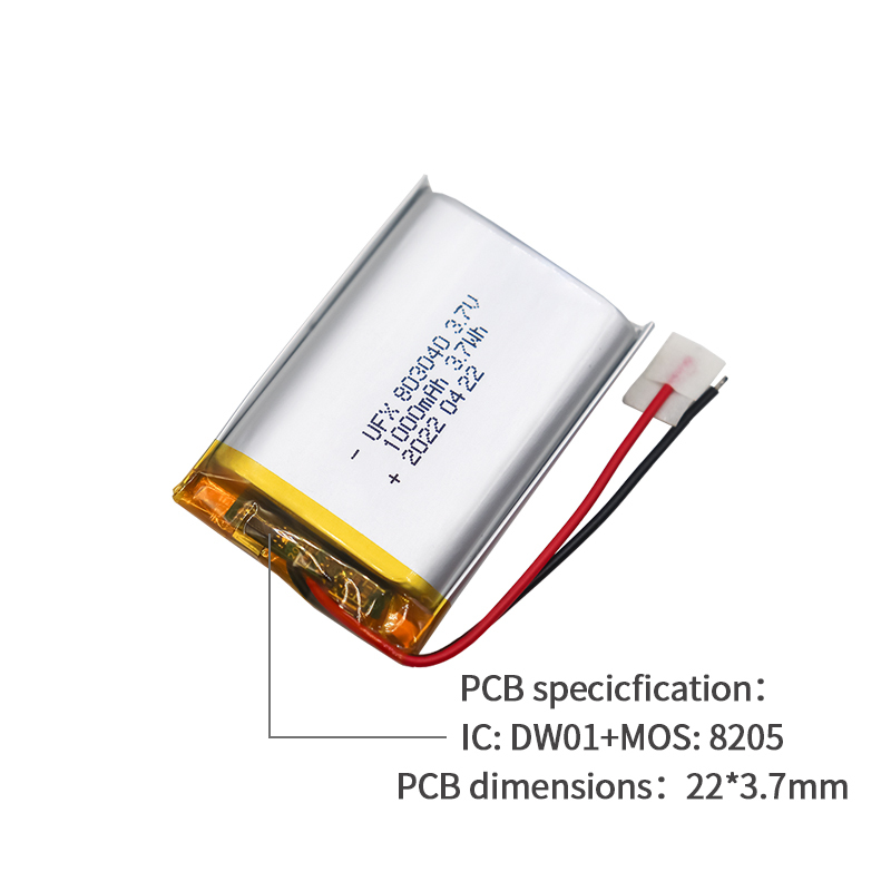 중국 배터리 회사 전동 구강 세정기 전원 공급 장치 배터리 UFX 803040 3.7v 1000mAh 리튬 이온 배터리