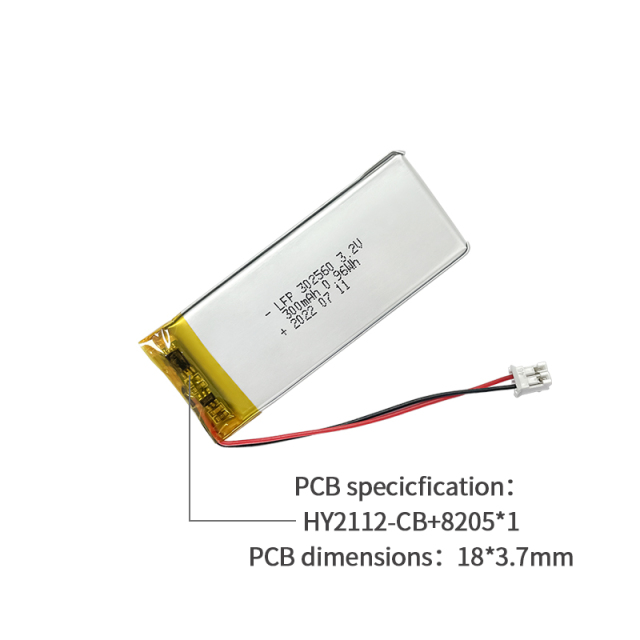 라이프포4 배터리 제조업체 태양 에너지용 충전식 배터리 UFX 302560 300mAh 3.2V 3.2V 리듐 인산철 배터리