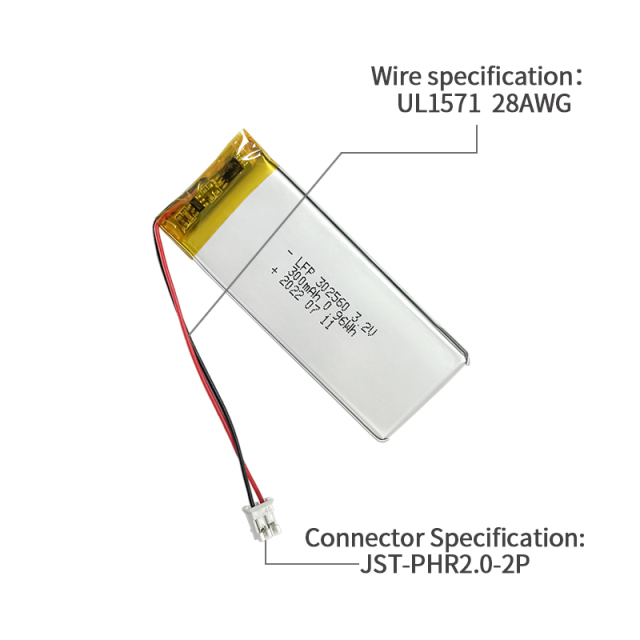 라이프포4 배터리 제조업체 태양 에너지용 충전식 배터리 UFX 302560 300mAh 3.2V 3.2V 리듐 인산철 배터리