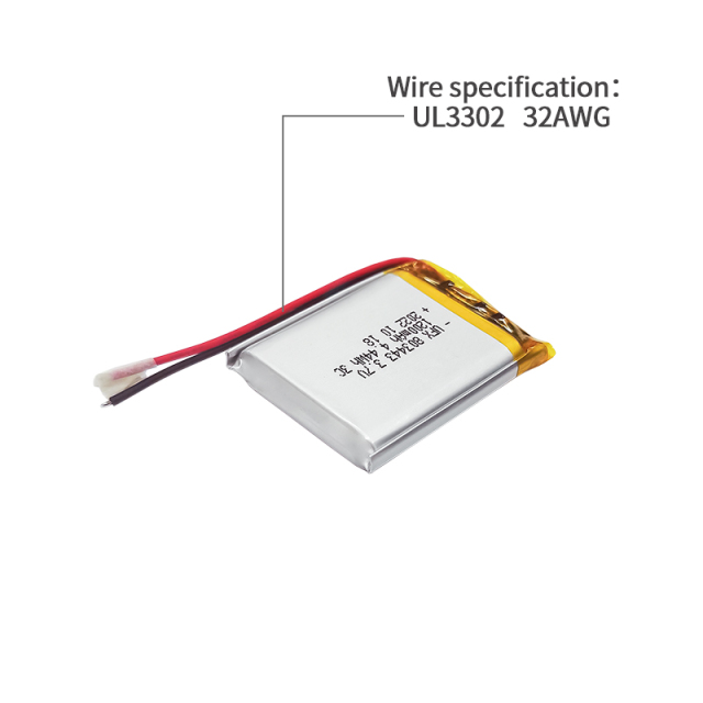 Lithium Battery Manufacturer In China Electric Toothbrush Battery UFX 803443 3.7V 1200mAh 3C Rate Li-ion Polymer Battery Pack