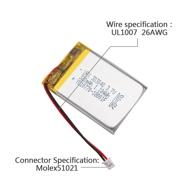 Lithium Battery Manufacturing Companies Digital Camera Battery UFX 303040 320mAh 3.7V High Capacity Rechargeable Battery