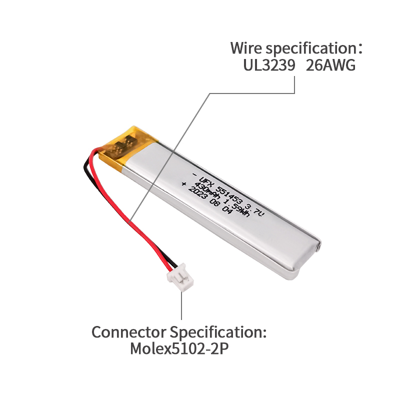 Lithium Cell Manufacturers Customized Wireless Pet Feeders Battery UFX 551453 430mAh 3.7V Battery Lipo