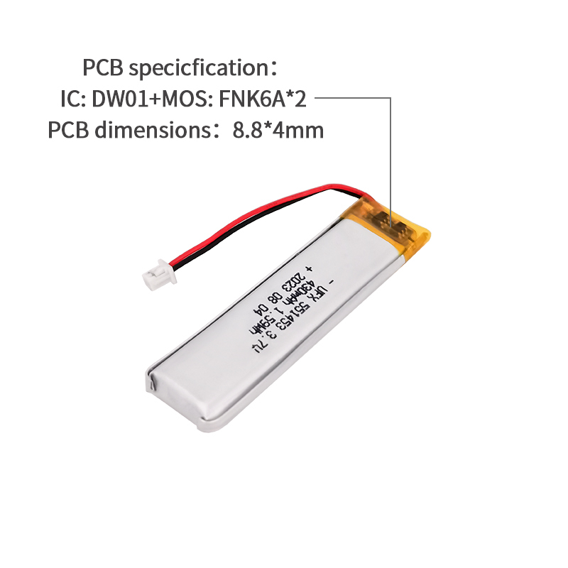 Lithium Cell Manufacturers Customized Wireless Pet Feeders Battery UFX 551453 430mAh 3.7V Battery Lipo