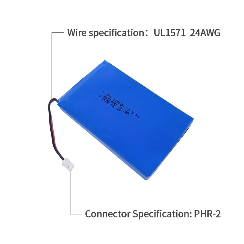 Battery Factory In China Customized High Capacity Portable Battery UFX 605080-2P 6000mAh 3.7V 2 Batteries Connected in Parallel