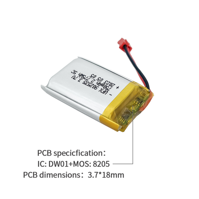 리튬 배터리 전원 공급 장치 손전등에 사용되는 배터리 UFX 902535 750mAh 3.7V 리튬미니건전지